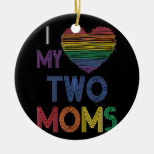 Ich Liebe meine beiden Mamas LGBT Gay Lesbian Rain Keramik Ornament