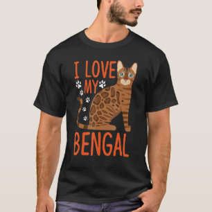 Ich Liebe meine Bengalische Bengalische Katze Kost T-Shirt