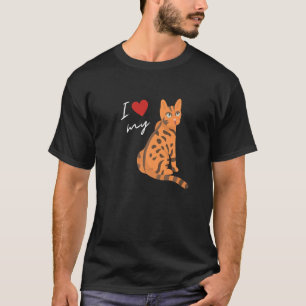 Ich Liebe meine Bengalische Katze für Katze T-Shirt