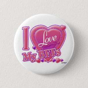 Ich Liebe Meine Beste Freundinnen rosa/lila - Herz Button