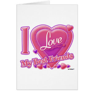 Ich Liebe Meine besten Freunde rosa/lila - Herzen
