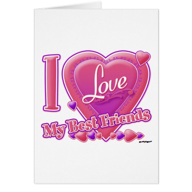 Ich Liebe Meine besten Freunde rosa/lila - Herzen (Vorne)