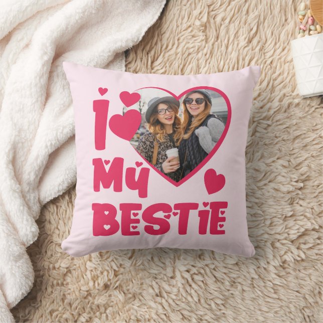 Ich Liebe meine Bestie Custom Foto Herz-Design Kissen (Decke)