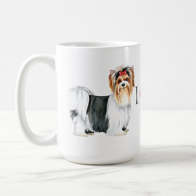 Ich Liebe meine Biewer Terrier Kaffeetasse (Links)