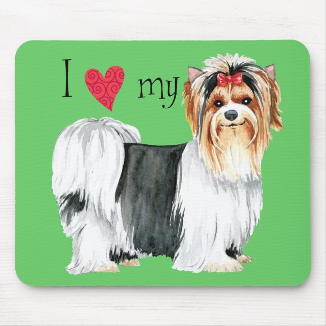 Ich Liebe meine Biewer Terrier Mousepad (Vorne)