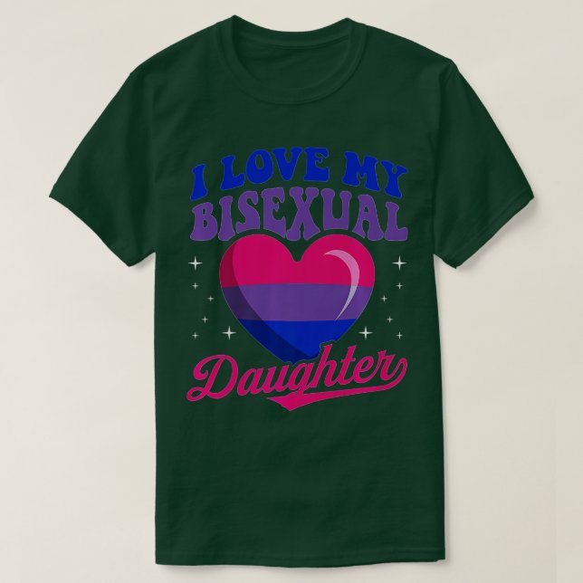 Ich Liebe meine Bisexuelle Tochter Bisexuelle Flag T-Shirt (Design vorne)