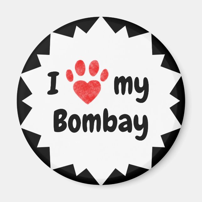 Ich Liebe meine Bombay-Katze Magnet (Vorne)