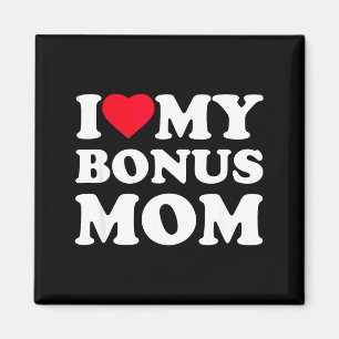 Ich liebe meine Bonus-Mama ich Herz Familie Oma Magnet