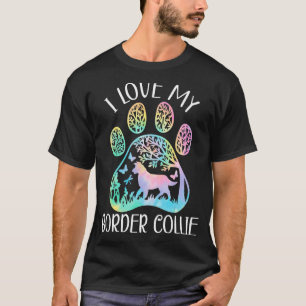 Ich Liebe meine Border Collie Dog Puppy Paw Liebe T-Shirt