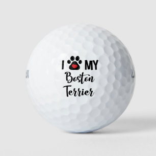 Ich Liebe meine Boston Terrier Golfball