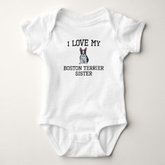 Ich Liebe meine Boston Terrier Schwester Baby Strampler