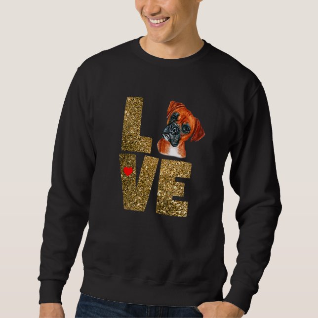 Ich Liebe meine Boxer-Hunde-Rasse Sweatshirt (Vorderseite)