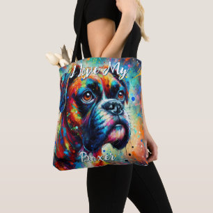 Ich liebe meine Boxer Pop Art Hund Personalisiert