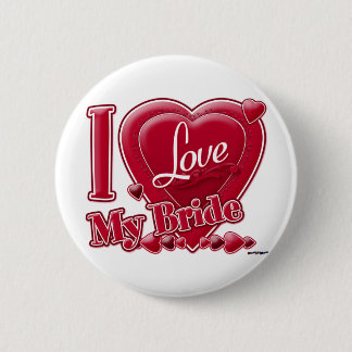 Ich Liebe meine Braut rot - Herz Button
