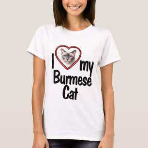 Ich liebe meine Burmesen-Katze - Cute Heart Foto R T-Shirt