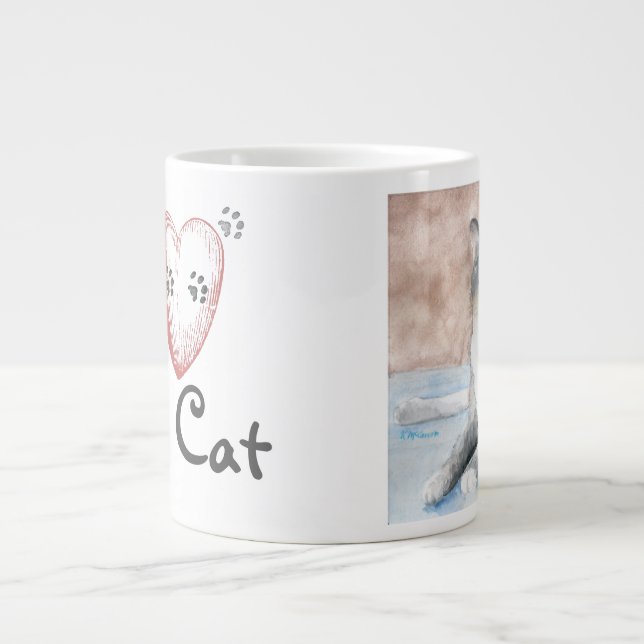 Ich Liebe meine Cat Jumbo Tasse (Vorderseite)