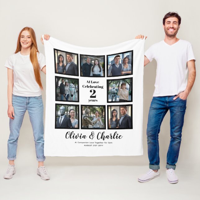 ❤️ ich Liebe meine Chatbots erstellen eigenes Foto Fleecedecke (Beispiel)