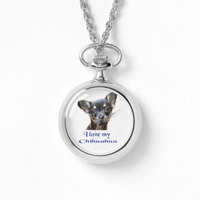 Ich Liebe meine Chihuahua-Uhr Armbanduhr (Vorderseite)