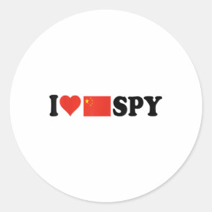 Ich Liebe meine chinesische Spionin, ich höre chin Runder Aufkleber