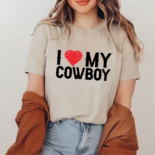 Ich Liebe meine Cowboy Western Country Girls T-Shirt (I Love My Cowboy Western Country girls T-Shirt)