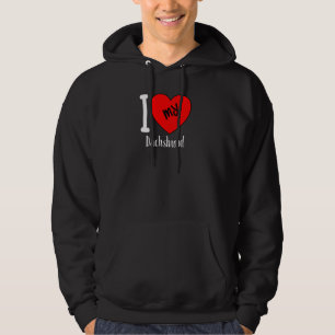 Ich Liebe meine Dackel Hund brüten Herz Hoodie
