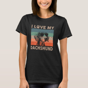 Ich Liebe meine Dackel Hund Coolen Hund Vintag Ret T-Shirt