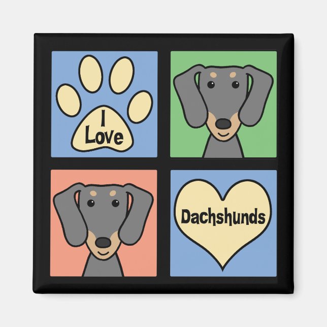 Ich Liebe meine Dackel Magnet (Vorne)