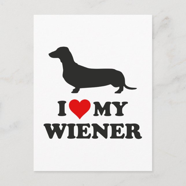 Ich Liebe meine Dackel Postkarte (Vorderseite)