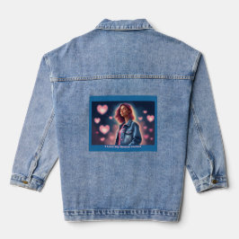 Ich Liebe meine Denim Jacket Pink Hearts Jeansjacke