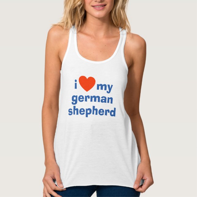 Ich Liebe meine deutsche Schäferhirtenspitze Tank Top (Vorderseite)