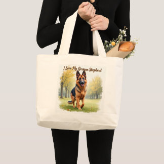 Ich liebe meine deutsche Schäferhund-Jumbo-Tasche Jumbo Stoffbeutel