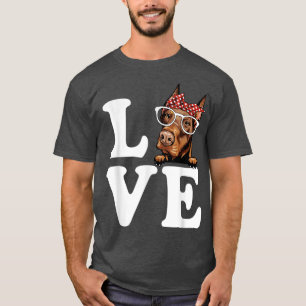 Ich Liebe meine Doberman Bandana Sonnenbrille Hund T-Shirt