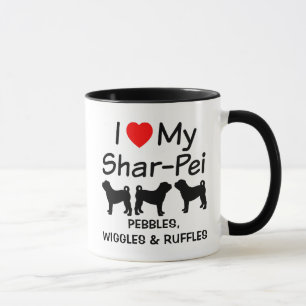 Ich Liebe meine drei chinesischen Shar Pei Hunde T Tasse