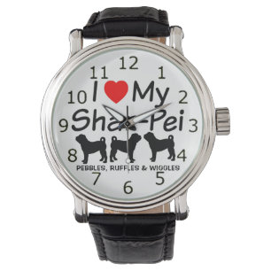 Ich Liebe meine drei chinesischen Shar Pei Hunde z Armbanduhr