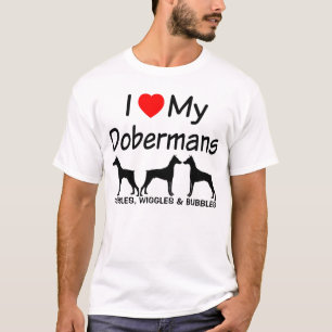 Ich Liebe meine drei Doberman Pinscher Hunde T-Shirt