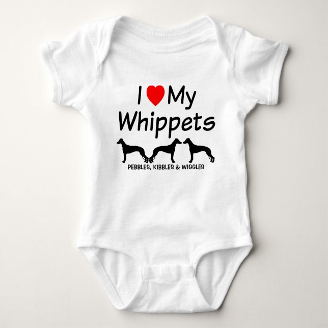 Ich Liebe meine drei Hunde Baby Bodysuit Baby Strampler (Vorderseite)