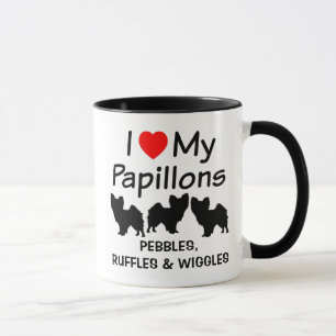 Ich Liebe meine Drei Papillon Hunde Tasse