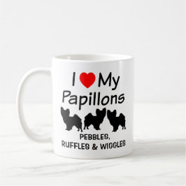 Ich Liebe meine Drei Papillon Hunde Tasse