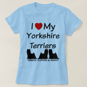 Ich Liebe meine DREI Yorkshire Terrier Hunde T-Shirt