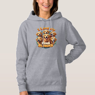 Ich liebe meine dumme blonde Golden Retriever Vint Hoodie