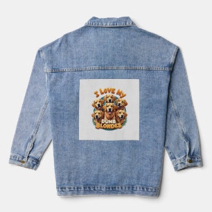 Ich liebe meine dumme blonde Golden Retriever Vint Jeansjacke