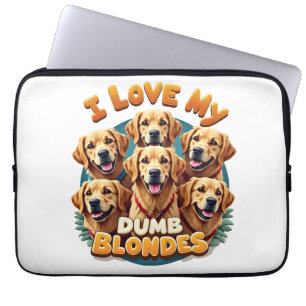 Ich liebe meine dumme blonde Golden Retriever Vint Laptopschutzhülle