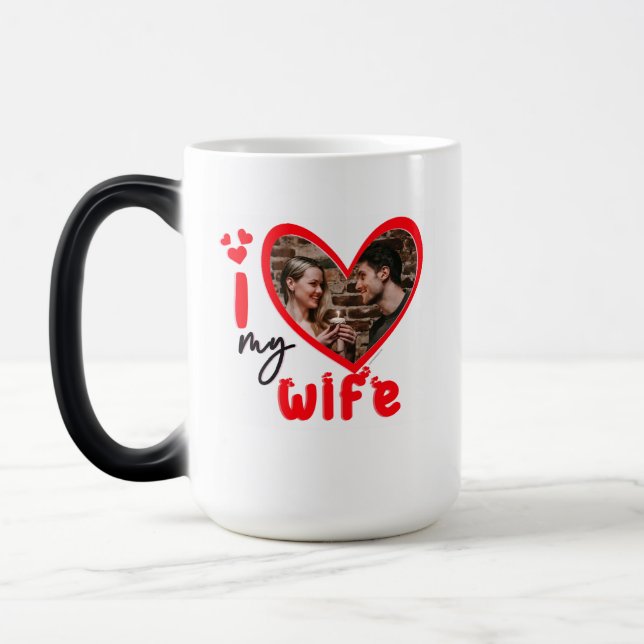 Ich Liebe meine Ehefrau Foto Geschenk Kaffee Tasse (Links)