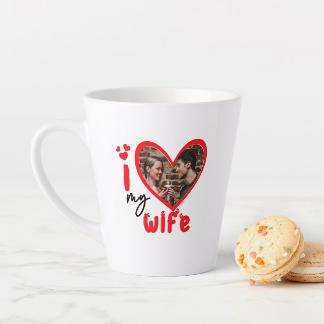 Ich Liebe meine Ehefrau Foto Geschenk Latte Tasse (Beispiel)
