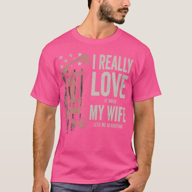 Ich Liebe meine Ehefrau Funny Deer Jagd Bowhuntin T-Shirt (Vorderseite)