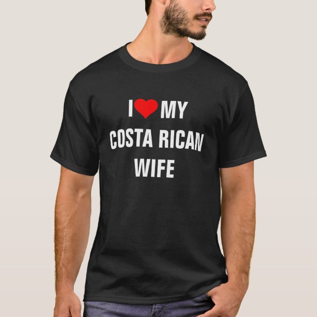 Ich Liebe Meine Ehefrau in Costa Rica T-Shirt (Vorderseite)