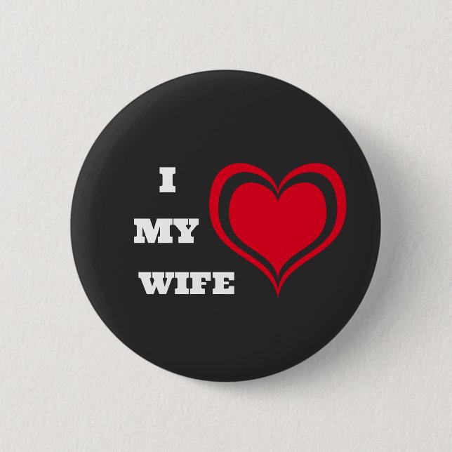 Ich Liebe Meine Ehefrau Niedlich Herzfrequenz Button (Vorderseite)