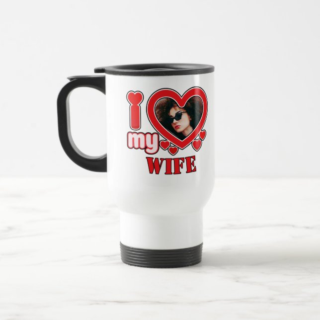 Ich Liebe meine Ehefrau Personalisiert Reisebecher (Links)