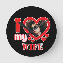 Ich Liebe meine Ehefrau Personalisiert Runde Wanduhr