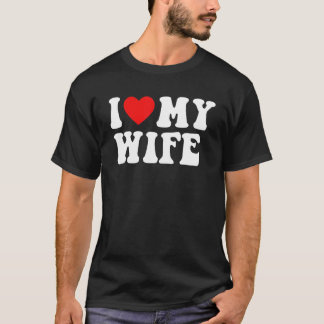 Ich Liebe meine Ehefrau Retro Happy Valentinstag M T-Shirt
